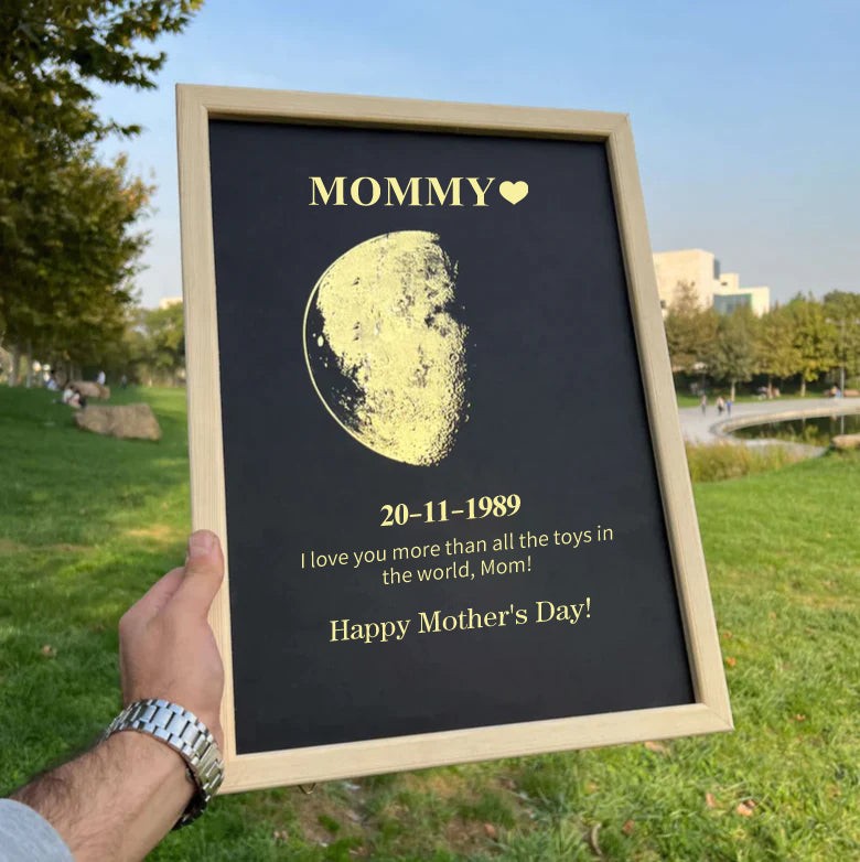 Custom Moon Phase With Custom Text Commemorative Gift Mother's Day Gift