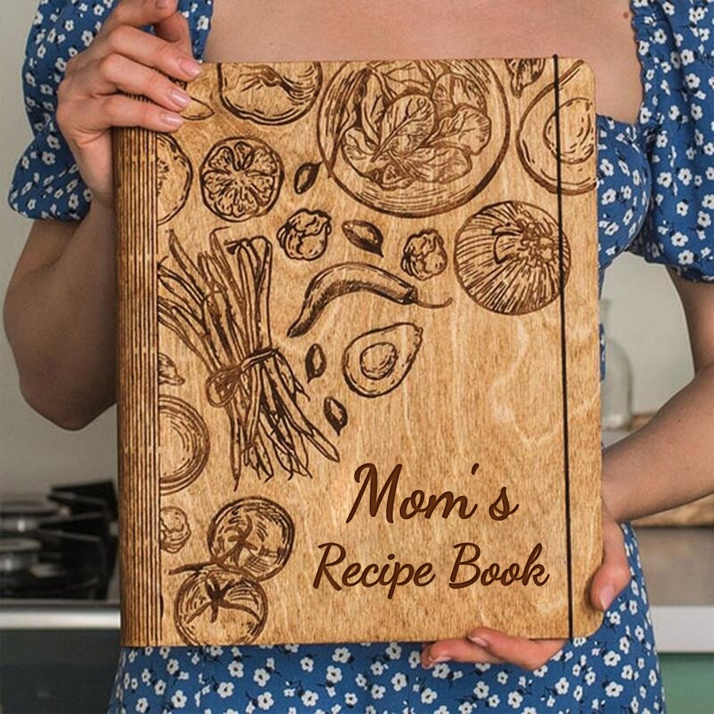 Personalized Family Wooden Recipe Book Mother's Day Gift Ideas