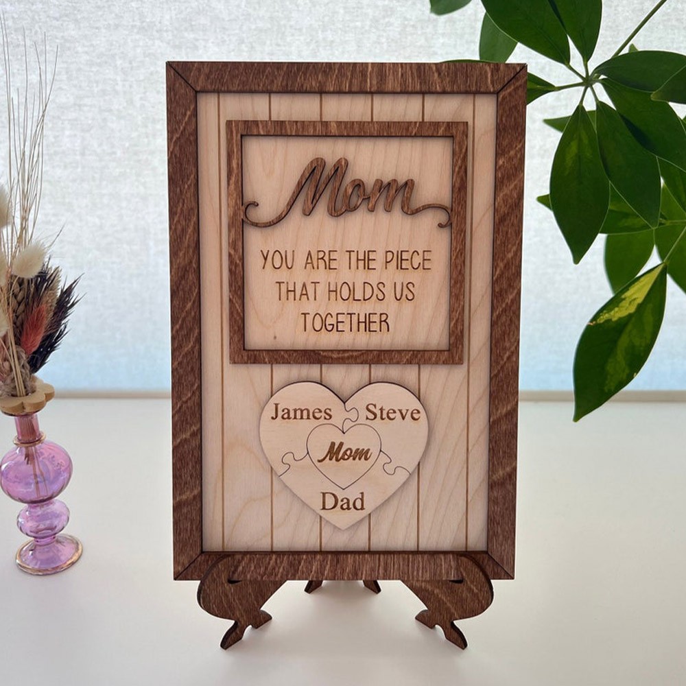 Personalized Mothers Day Puzzle Sign Mom You Are the Piece That Holds Us Together