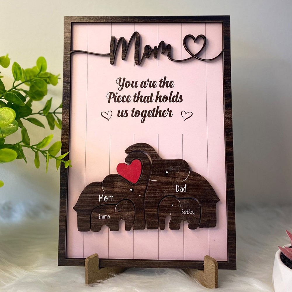 Personalized Mothers Day Puzzle Sign Mom You Are the Piece That Holds Us Together