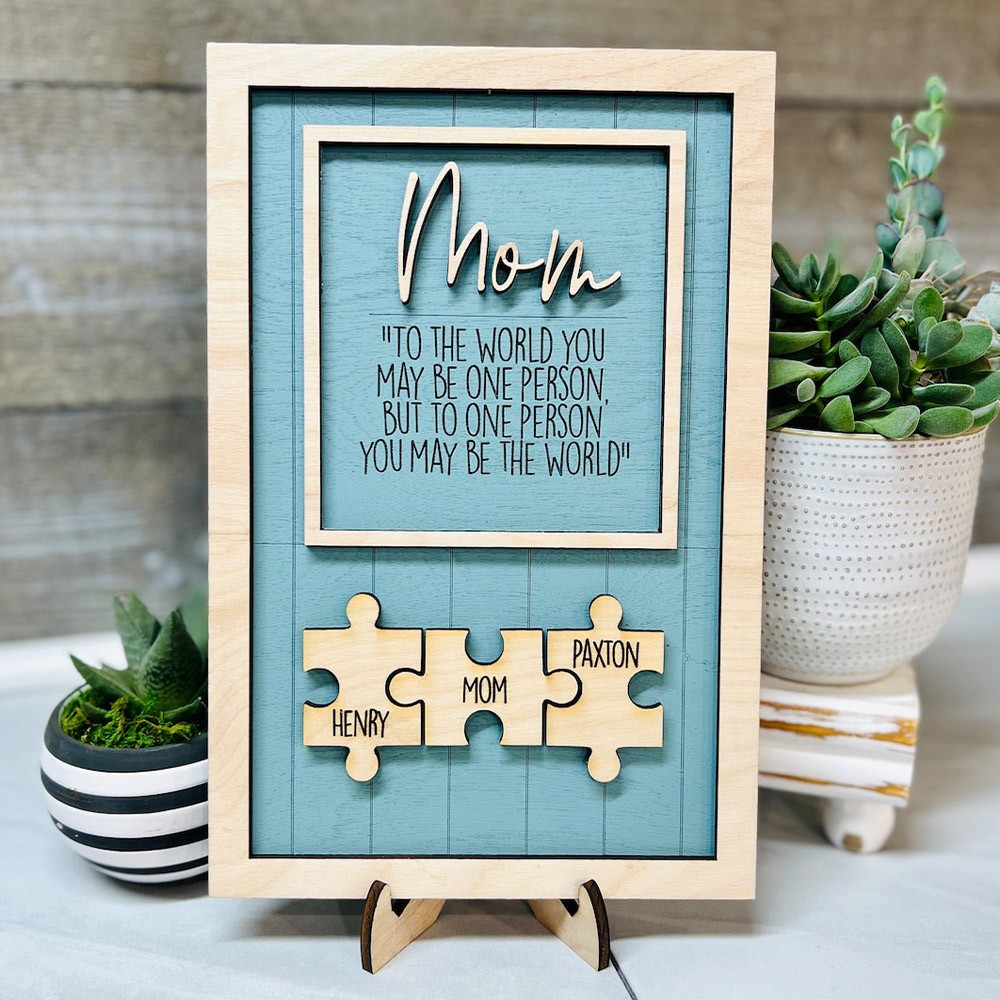 Personalized Mothers Day Puzzle Sign Mom You Are the Piece That Holds Us Together