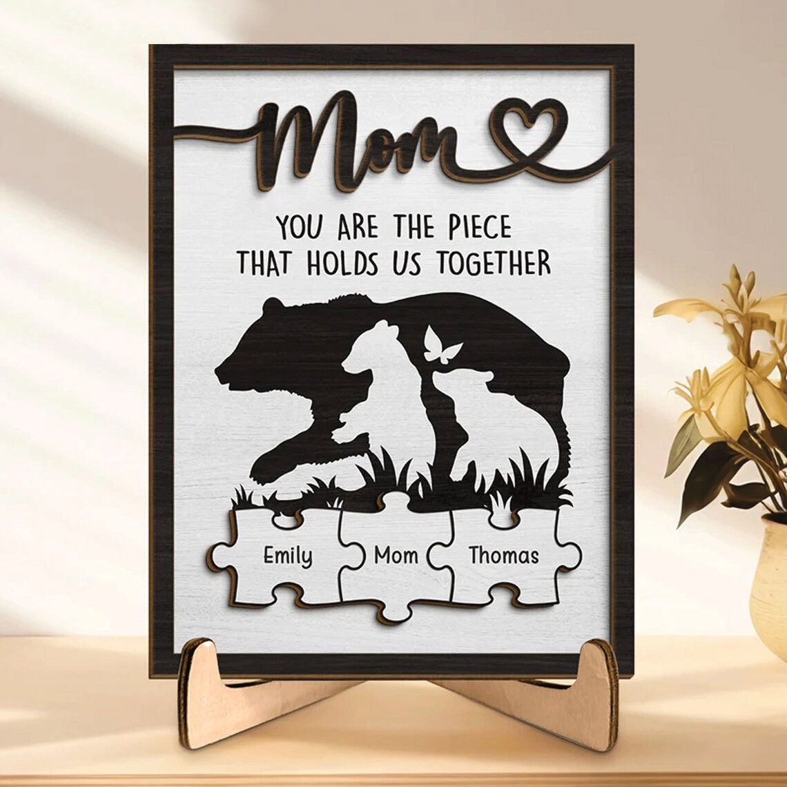 Personalized Mothers Day Puzzle Sign Mom You Are the Piece That Holds Us Together