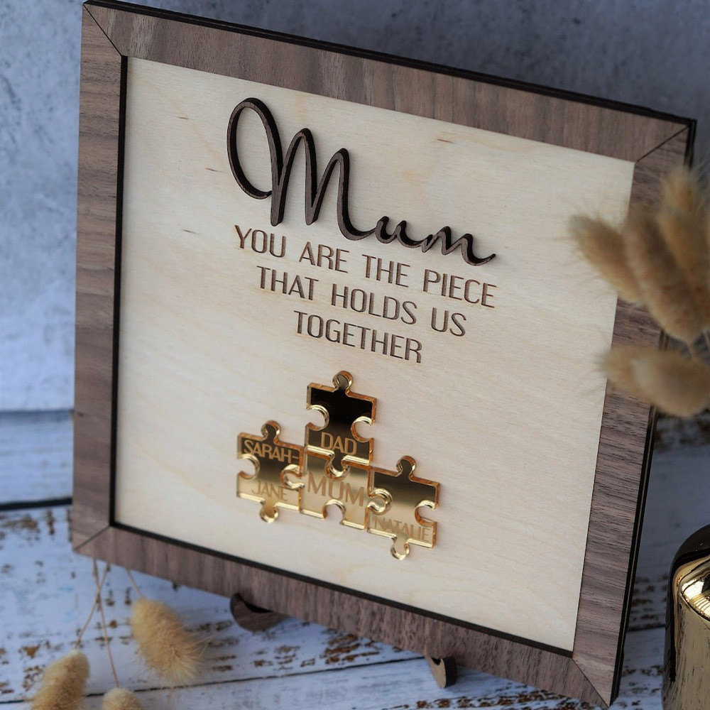 Personalized Mothers Day Puzzle Sign Mom You Are the Piece That Holds Us Together