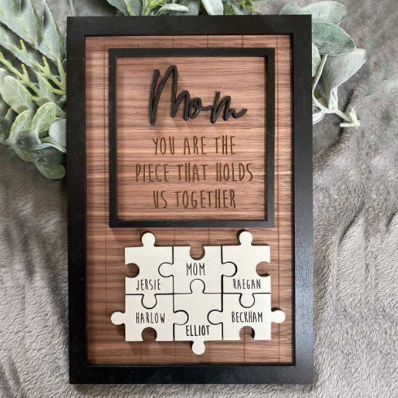 Personalized Mothers Day Puzzle Sign Mom You Are the Piece That Holds Us Together