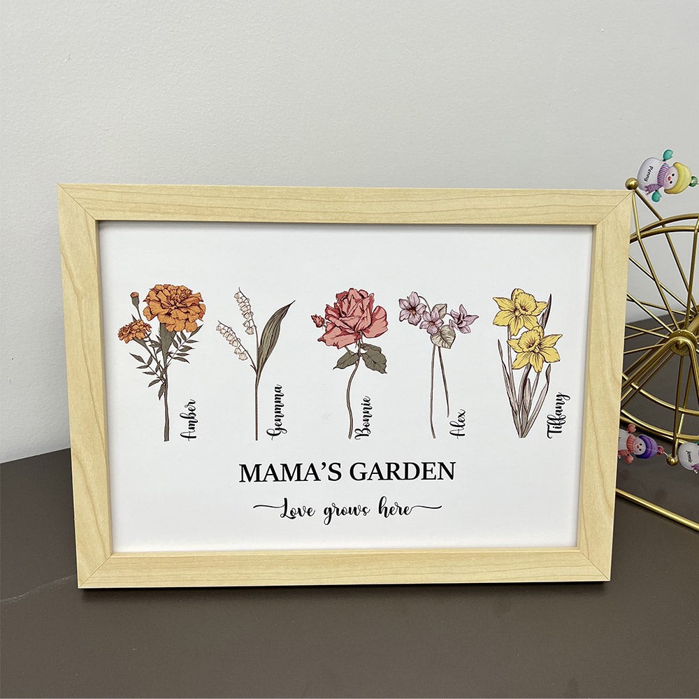 Mom's Garden is Her Children Customized Art Print Frame Mother's Day Gift