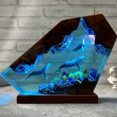 Humpback Whale Ocean Resin Lamp