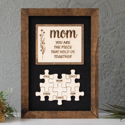 Personalized Mothers Day Puzzle Sign Mom You Are the Piece That Holds Us Together