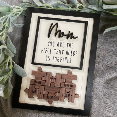 Personalized Mothers Day Puzzle Sign Mom You Are the Piece That Holds Us Together