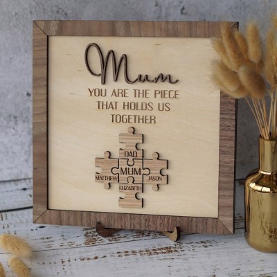 Personalized Mothers Day Puzzle Sign Mom You Are the Piece That Holds Us Together