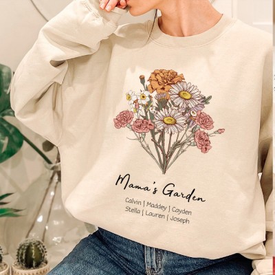 Personalized Birth Flower Bouquet Hoodie/Crewneck Mother's Day Gift