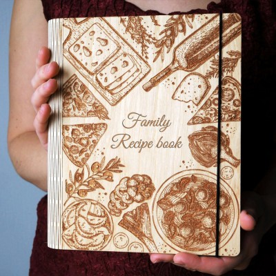 Personalized Family Wooden Recipe Book Mother's Day Gift Ideas