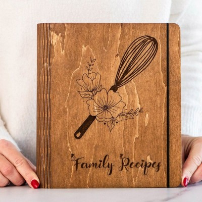 Personalized Family Wooden Recipe Book Mother's Day Gift Ideas