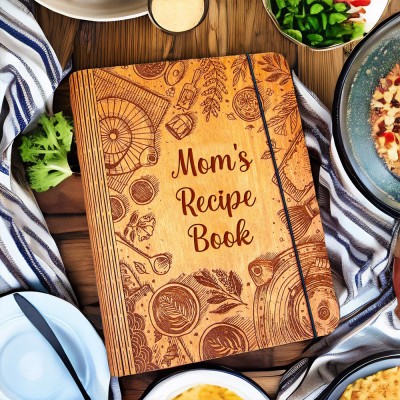 Personalized Family Wooden Recipe Book Mother's Day Gift Ideas