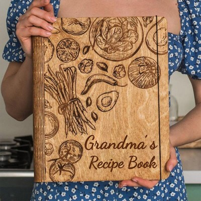 Personalized Family Wooden Recipe Book Mother's Day Gift Ideas