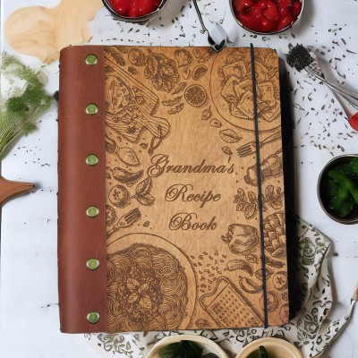 Personalized Family Wooden Recipe Book Mother's Day Gift Ideas