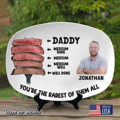 Personalized Grilling Plate with Dad's Photo Father's Day Gift