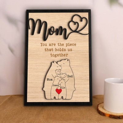 Personalized Mothers Day Puzzle Sign Mom You Are the Piece That Holds Us Together