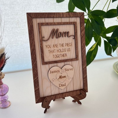 Personalized Mothers Day Puzzle Sign Mom You Are the Piece That Holds Us Together