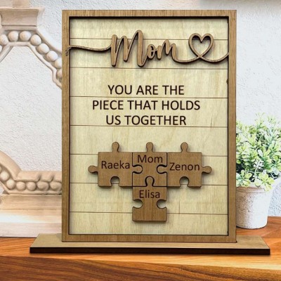 Personalized Mothers Day Puzzle Sign Mom You Are the Piece That Holds Us Together