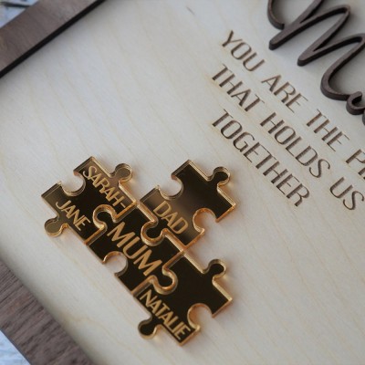 Personalized Mothers Day Puzzle Sign Mom You Are the Piece That Holds Us Together