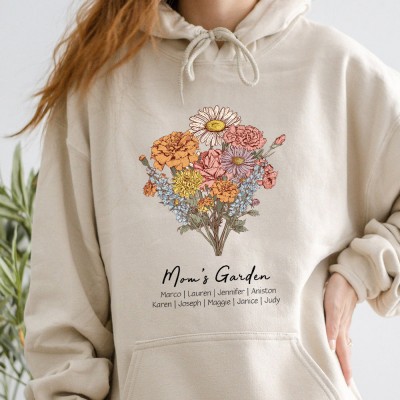 Personalized Birth Flower Bouquet Hoodie/Crewneck Mother's Day Gift