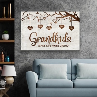 Family Tree Multi-Names Personalized Family Canvas Wall Art