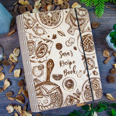 Personalized Family Wooden Recipe Book Mother's Day Gift Ideas