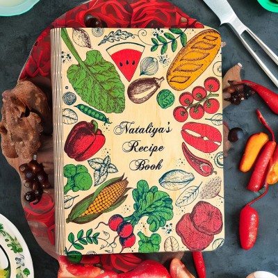 Personalized Family Wooden Recipe Book Mother's Day Gift Ideas