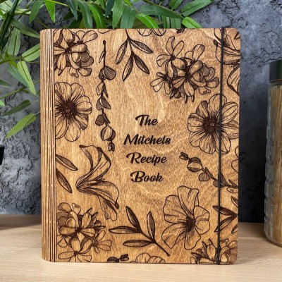 Personalized Family Wooden Recipe Book Mother's Day Gift Ideas