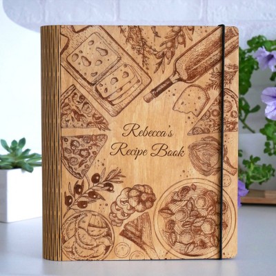 Personalized Family Wooden Recipe Book Mother's Day Gift Ideas