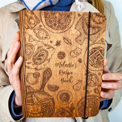 Personalized Family Wooden Recipe Book Mother's Day Gift Ideas